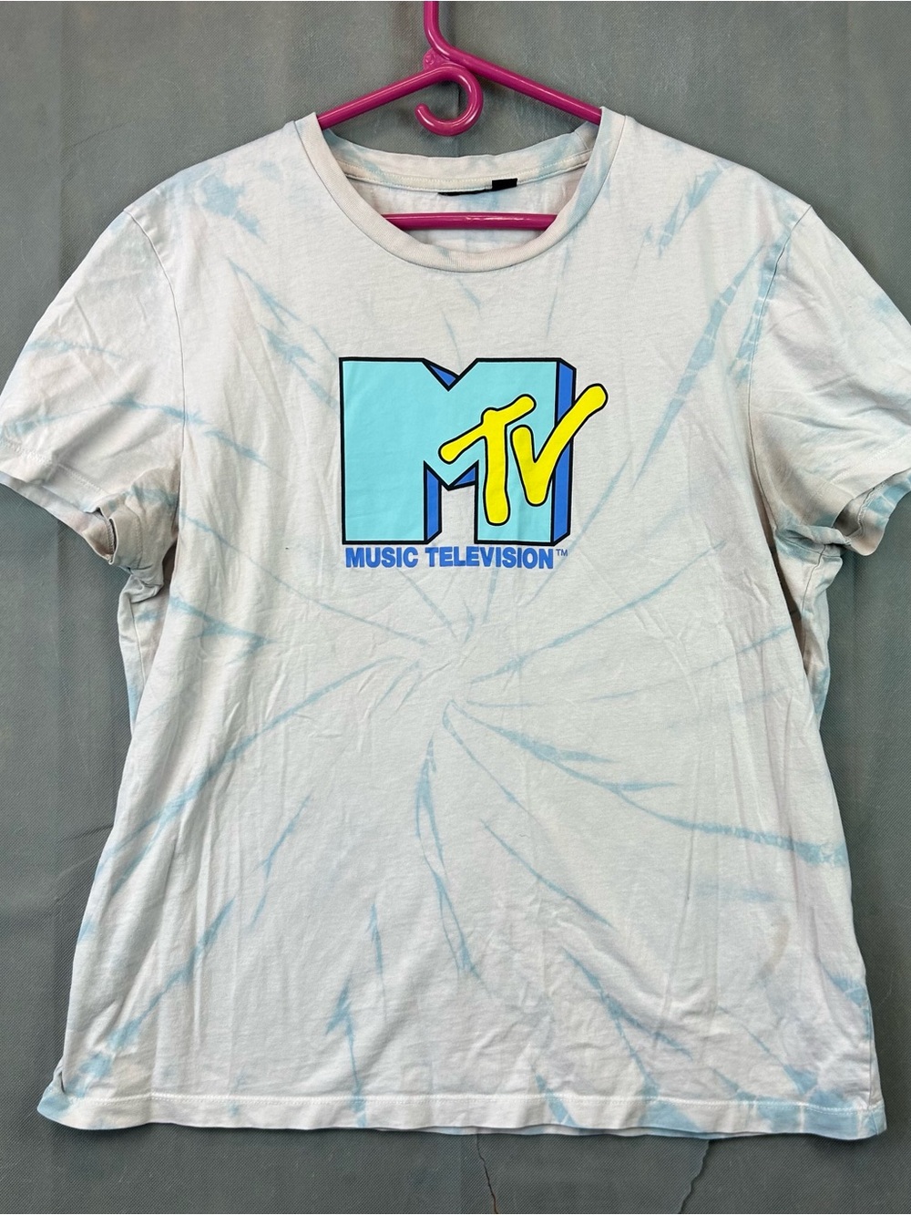 MTV Music Television 80s 90s Tie Dye Bubble Logo Mtv Tee Shirt size Medium
